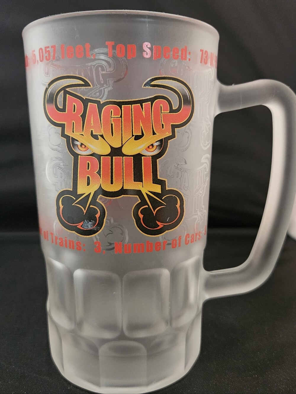 Six Flags Great America Raging Bull Beer Glass Stein Cup